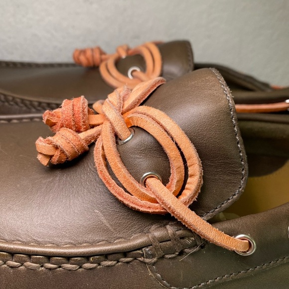 Cole Haan Grant Canoe Camp Moc Dark Brown Loafers with Orange Laces Men’s 9M - Picture 7 of 16